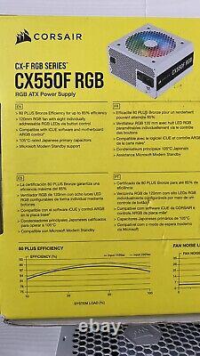 Corsair CX550F RGB ATX Power Supply White Boxed with Cables