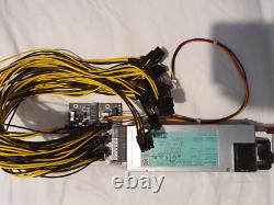 HP 1400w Platinum Mining Power Supply Server Psu, Pcie Cables, Breakout Board