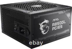 MSI MAG A850GL PCIE5 Power Supply Unit, 850W, 80 Plus Gold, Fully Modular, ATX 7