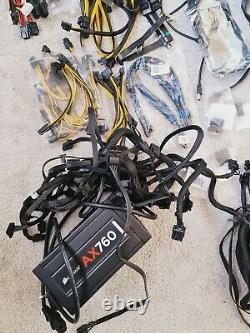 Mining 2x Corsair power supplies AX760w and HX1000w + spare cables