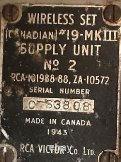 Power Supply Unit for WS19 Wireless Set 19 PSU-Canadian-Mark Three-Working-1943