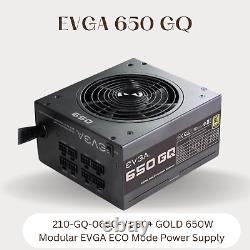 Used EVGA 650 GQ 210-GQ-0650-V1 80+ GOLD 650W Modular EVGA ECO Mode Power Supply