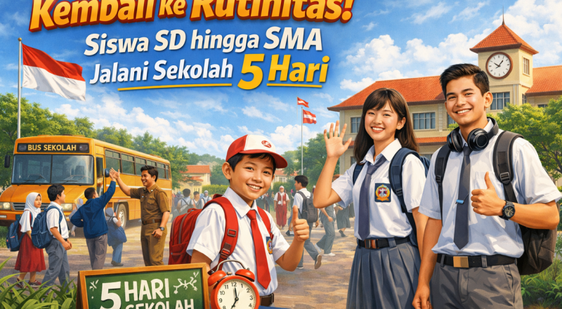 Kembali ke Rutinitas! Siswa SD hingga SMA Jalani Sekolah 5 Hari